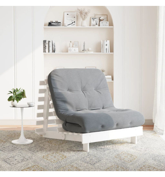 Canapé-lit futon avec matelas 80x206x11 cm bois massif de pin | Mobilier & Déco