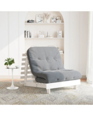 Canapé-lit futon avec matelas 80x206x11 cm bois massif de pin | Mobilier & Déco