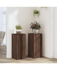 Supports pour plantes 2 pcs chêne marron bois d'ingénierie | Mobilier & Déco