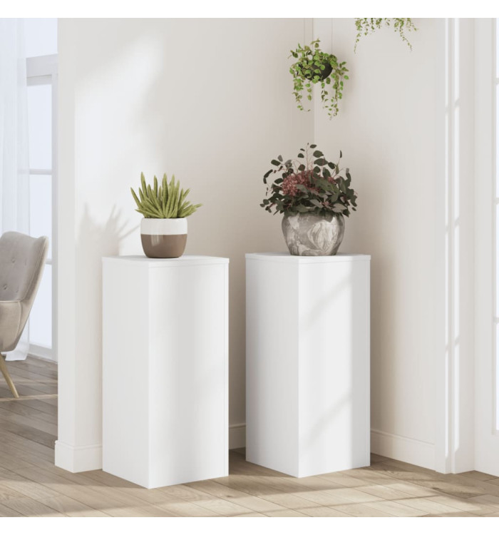 Supports pour plantes 2 pcs blanc 30x30x70 cm bois d'ingénierie | Mobilier & Déco