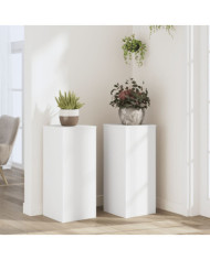 Supports pour plantes 2 pcs blanc 30x30x70 cm bois d'ingénierie | Mobilier & Déco
