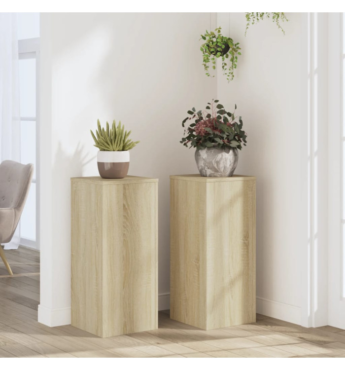 Supports pour plantes 2 pcs chêne sonoma bois d'ingénierie | Mobilier & Déco