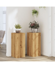 Supports pour plantes 2 pcs chêne artisanal bois d'ingénierie | Mobilier & Déco