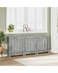 Cache-radiateur gris béton 205x21,5x83,5 cm bois d'ingénierie | Mobilier & Déco