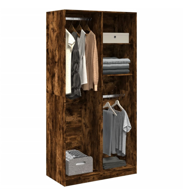 Garde-robe chêne fumé 100x50x200 cm bois d'ingénierie | Mobilier & Déco