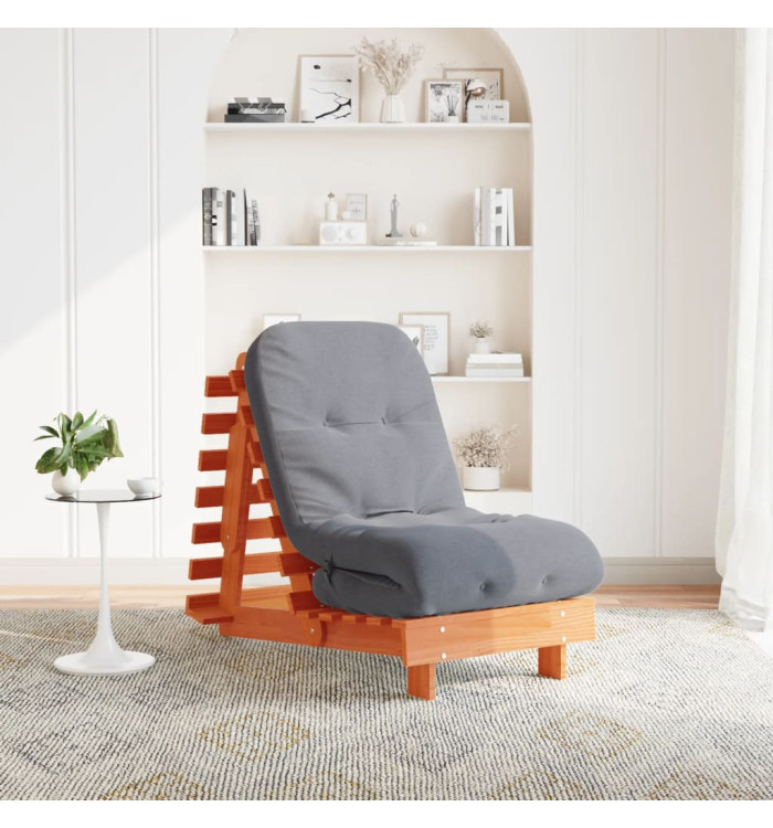 Canapé-lit futon avec matelas 60x206x11 cm bois massif de pin | Mobilier & Déco