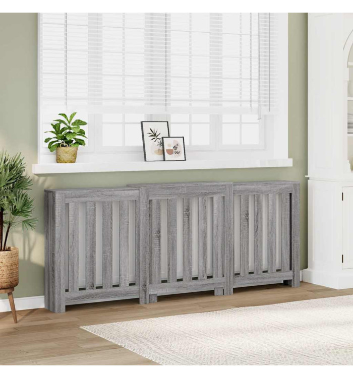 Cache-radiateur sonoma gris 205x21,5x83,5 cm bois d'ingénierie | Mobilier & Déco