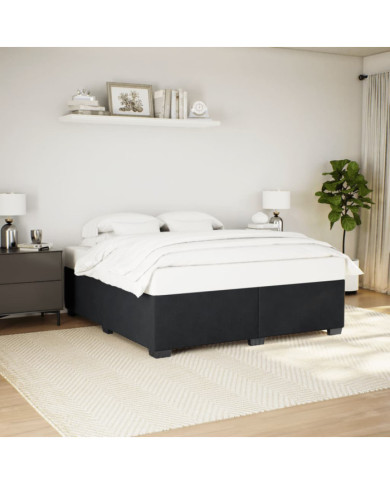 Cadre de lit sans matelas noir 180x200 cm velours | Mobilier & Déco