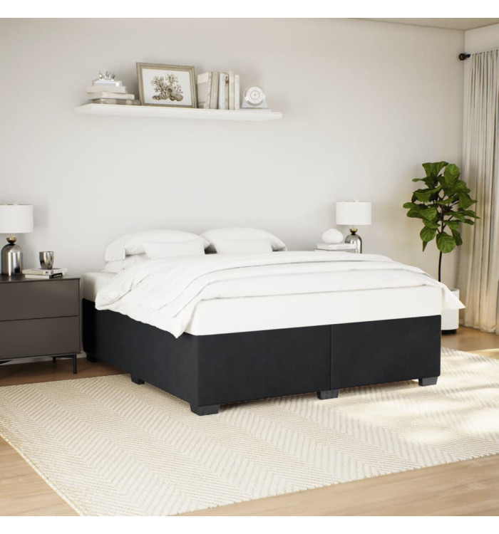 Cadre de lit sans matelas noir 180x200 cm velours | Mobilier & Déco