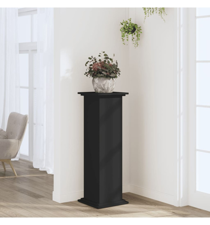 Support pour plantes noir 33x33x100 cm bois d'ingénierie | Mobilier & Déco