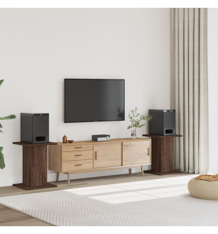 Supports de haut-parleurs 2 pcs chêne marron bois d'ingénierie | Mobilier & Déco