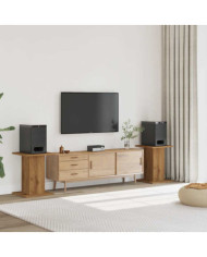 Supports de haut-parleurs 2 pcs chêne artisanal bois ingénierie | Mobilier & Déco