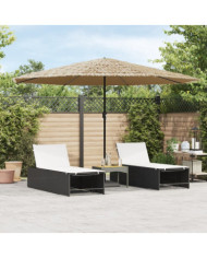 Parasol de jardin avec mât en acier marron 388x388x248 cm | Mobilier & Déco