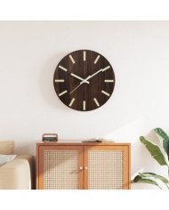 Horloge murale et échelles et aiguilles lumineuses marron Ø30cm | Mobilier & Déco