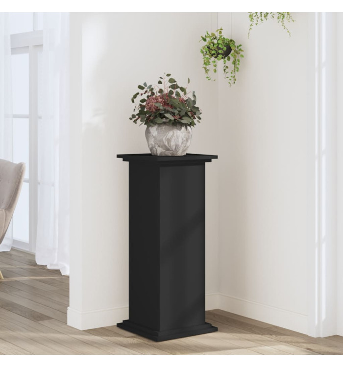Support pour plantes noir 33x33x80 cm bois d'ingénierie | Mobilier & Déco