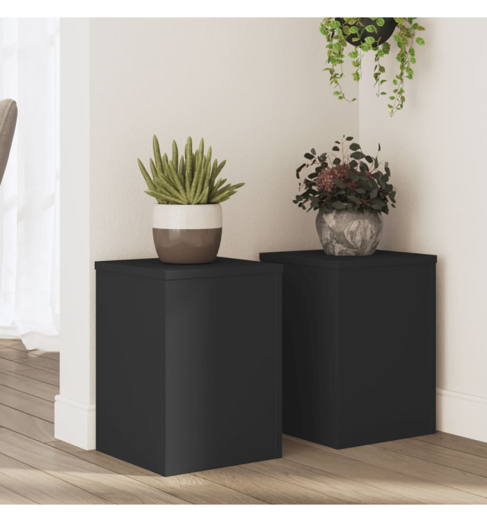 Supports pour plantes 2 pcs noir 25x25x35 cm bois d'ingénierie | Mobilier & Déco