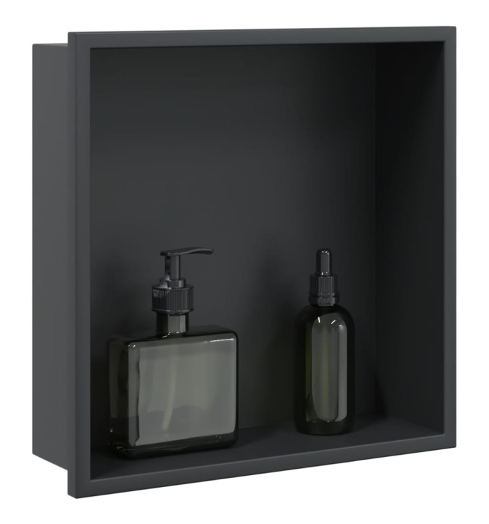 Niche de douche noir mat 32x32x9 cm acier inoxydable | Mobilier & Déco