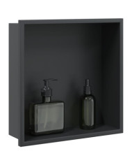 Niche de douche noir mat 32x32x9 cm acier inoxydable | Mobilier & Déco