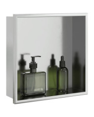 Niche de douche argenté brossé 32x32x9 cm acier inoxydable | Mobilier & Déco
