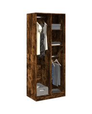 Garde-robe chêne fumé 80x50x200 cm bois d'ingénierie | Mobilier & Déco