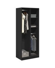 Garde-robe noir 80x50x200 cm bois d'ingénierie | Mobilier & Déco
