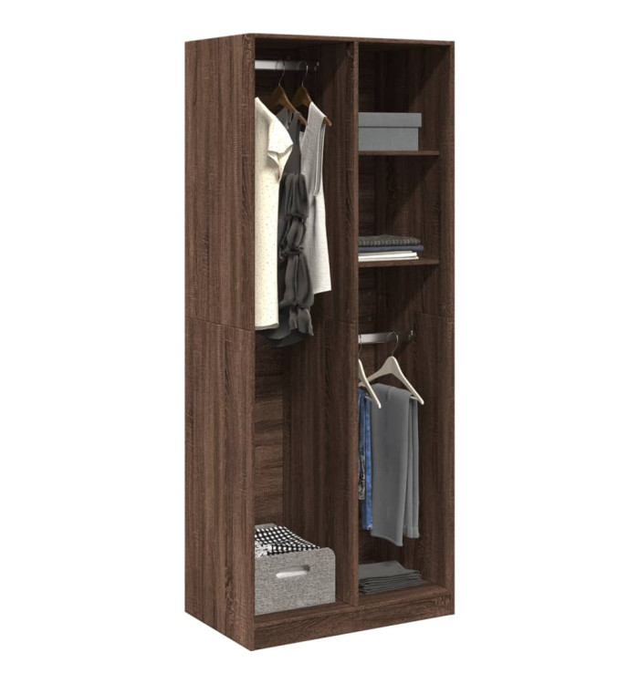 Garde-robe chêne marron 80x50x200 cm bois d'ingénierie | Mobilier & Déco