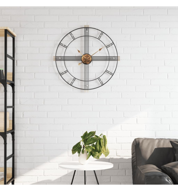 Horloge murale noir Ø60 cm fer | Mobilier & Déco