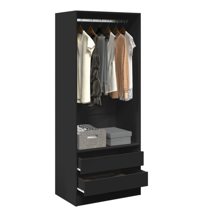 Garde-robe noir 80x50x200 cm bois d'ingénierie | Mobilier & Déco