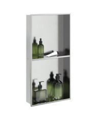 Niche de douche argenté brossé 32x62x9 cm acier inoxydable | Mobilier & Déco