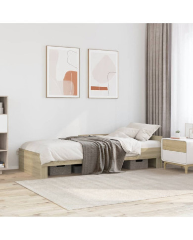 Cadre de lit sans matelas chêne sonoma 100x200 cm | Mobilier & Déco