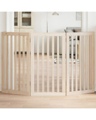 Barrière pour chien pliable 3 panneaux 150 cm bois de peuplier | Mobilier & Déco