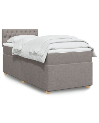 Sommier à lattes de lit avec matelas Taupe 90x190 cm Tissu | Mobilier & Déco