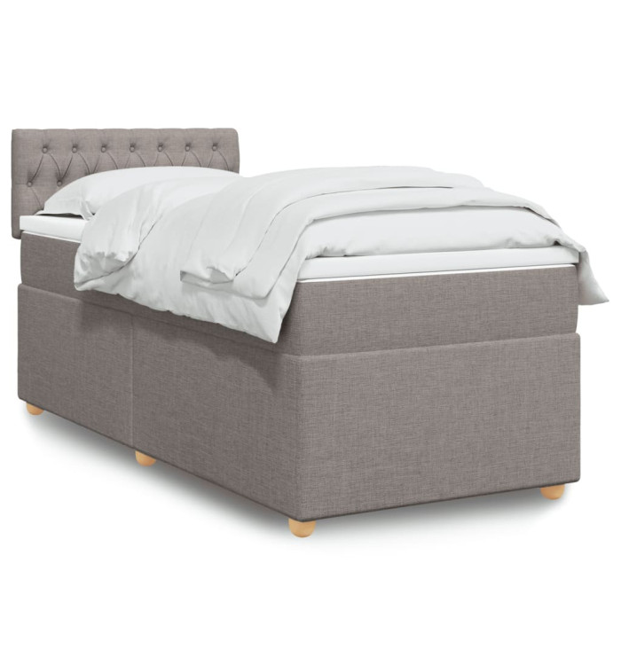 Sommier à lattes de lit avec matelas Taupe 90x190 cm Tissu | Mobilier & Déco
