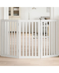 Barrière pour chien pliable 3 panneaux 150 cm bois de peuplier | Mobilier & Déco
