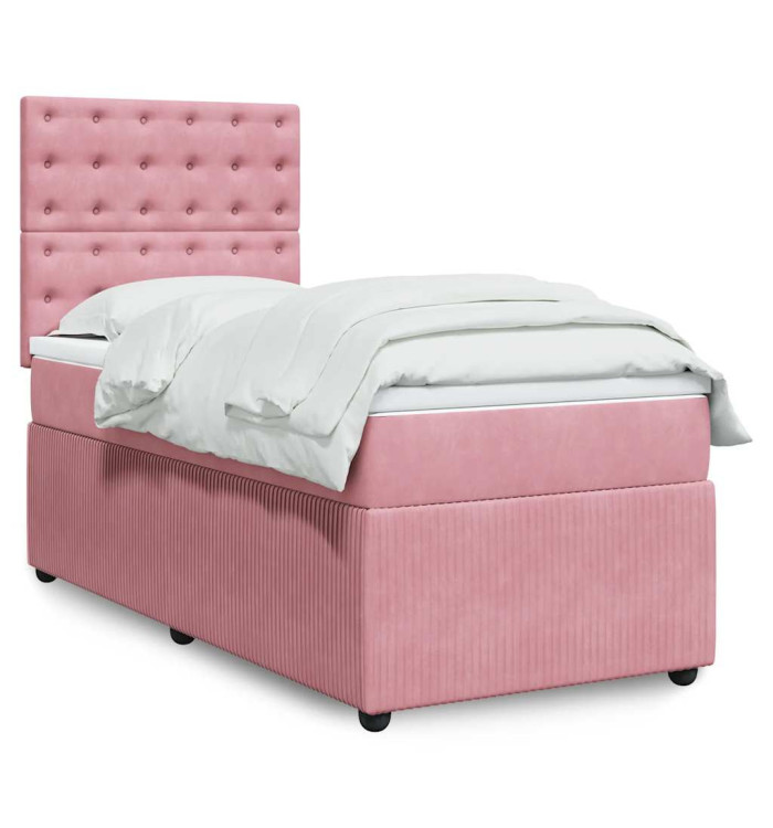 Sommier à lattes de lit et matelas Rose 80x200 cm Velours | Mobilier & Déco