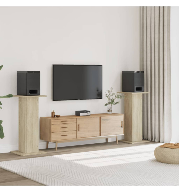 Supports de haut-parleurs 2 pcs chêne sonoma bois d'ingénierie | Mobilier & Déco