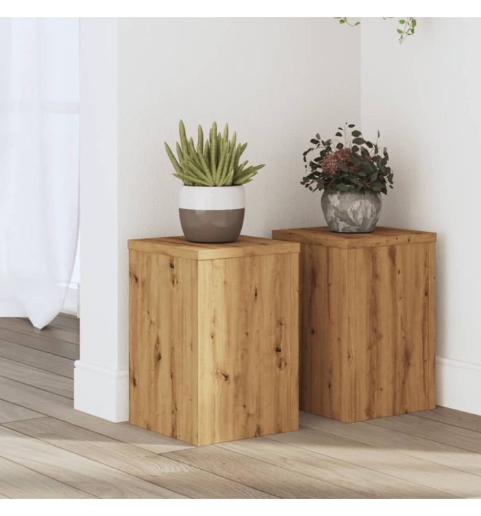Supports pour plantes 2 pcs chêne artisanal bois d'ingénierie | Mobilier & Déco