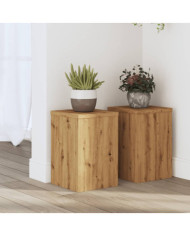 Supports pour plantes 2 pcs chêne artisanal bois d'ingénierie | Mobilier & Déco