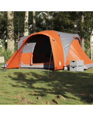 Tente familiale à dôme 6 personnes gris et orange imperméable | Mobilier & Déco