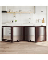 Barrière pour chiens avec porte 4 panneaux bois de peuplier | Mobilier & Déco