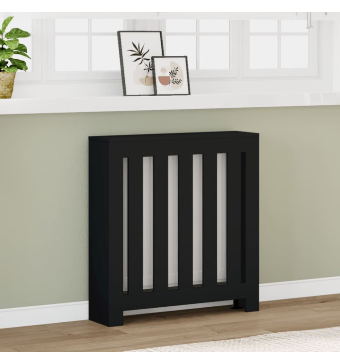 Cache-radiateur noir 78x20x82 cm bois d'ingénierie | Mobilier & Déco