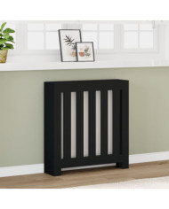Cache-radiateur noir 78x20x82 cm bois d'ingénierie | Mobilier & Déco