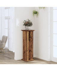 Support pour plantes vieux bois 33x33x100 cm bois d'ingénierie | Mobilier & Déco