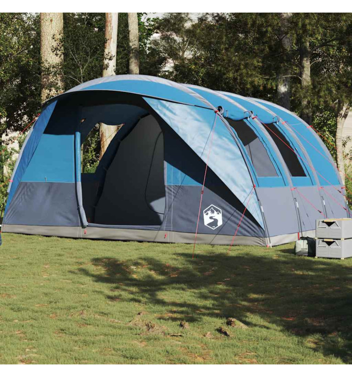 Tente de camping tunnel 5 personnes bleu imperméable | Mobilier & Déco