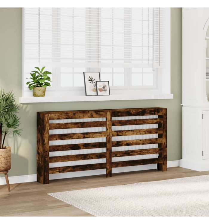 Cache-radiateur chêne fumé 175x20x82 cm bois d'ingénierie | Mobilier & Déco