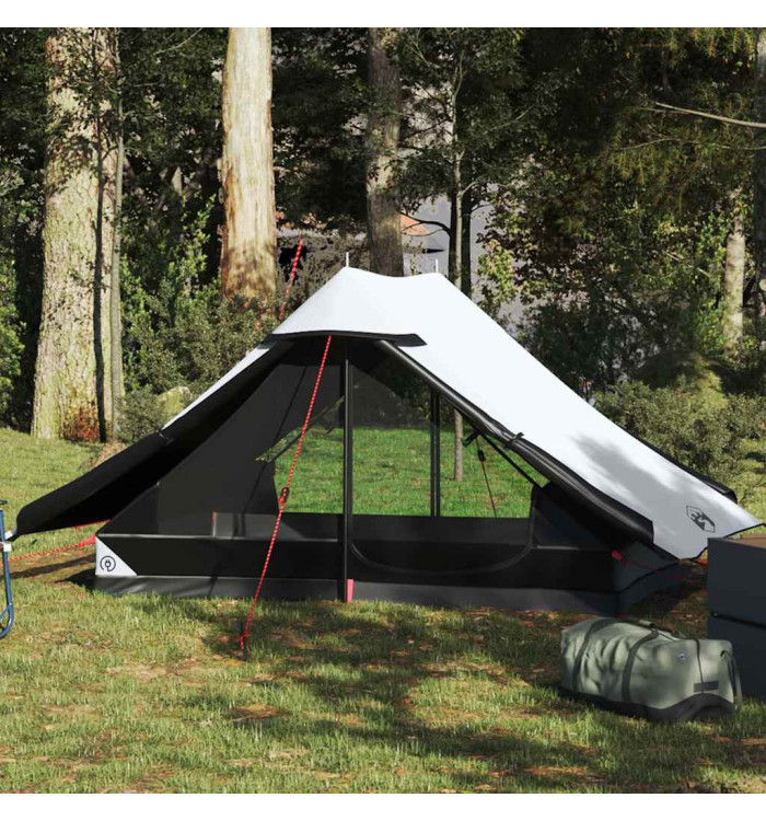Tente de camping 2 personnes blanc tissu occultant imperméable | Mobilier & Déco