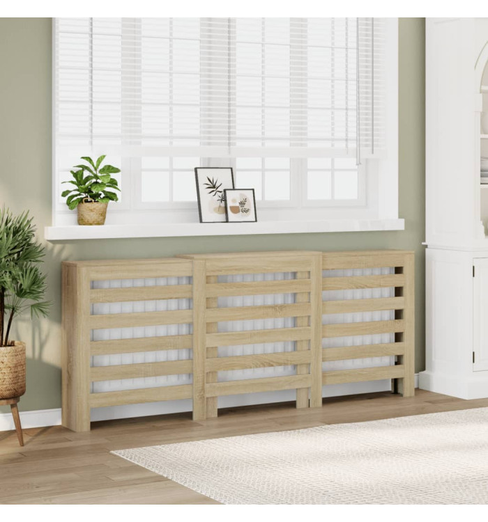 Cache-radiateur chêne sonoma 205x21,5x83,5 cm bois d'ingénierie | Mobilier & Déco