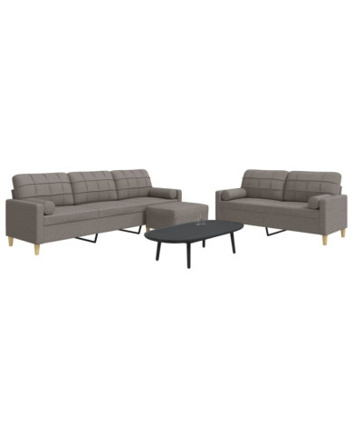 Ensemble de canapés 3 pcs repose-pied et coussins décoratifs | Mobilier & Déco