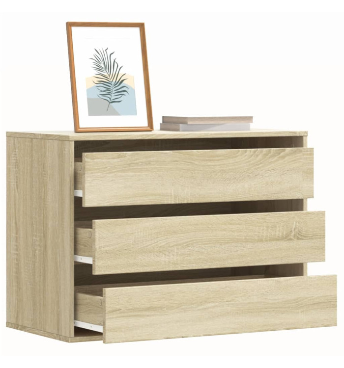 Commode d'angle chêne sonoma 80x41x58 cm bois d'ingénierie | Mobilier & Déco