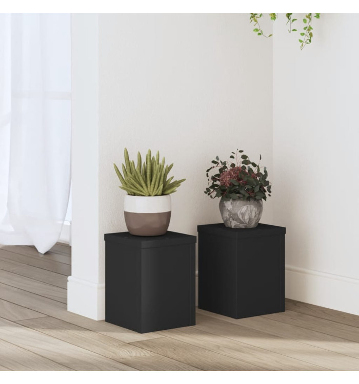 Supports pour plantes 2 pcs noir 15x15x20 cm bois d'ingénierie | Mobilier & Déco